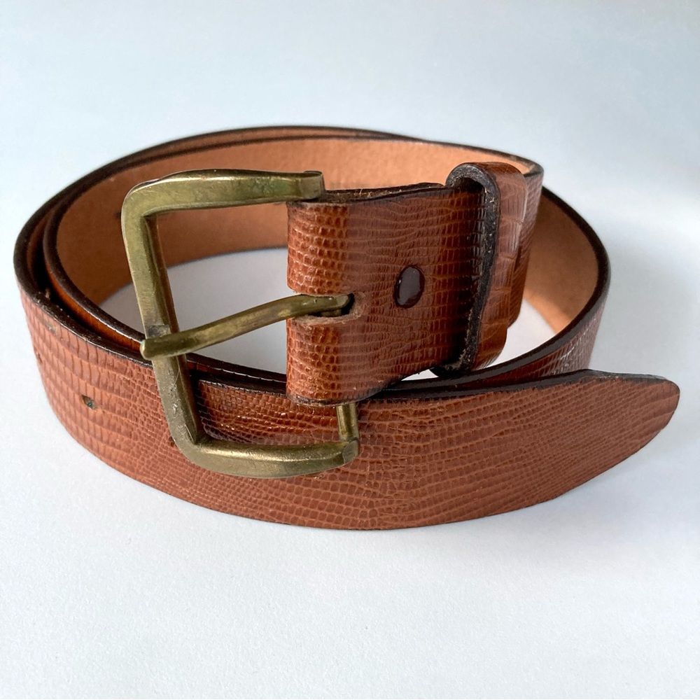 Men’s Textan Cowhide Leather Brown Western Belt 1586B Size 32